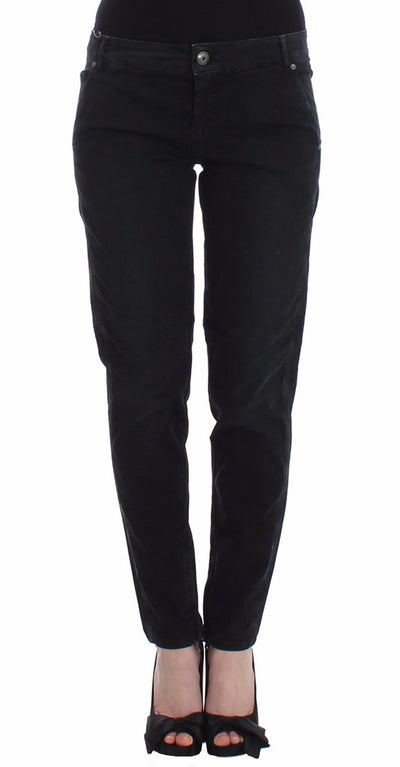 Ermanno Scervino Sleek Black Slim Leg Designer Jeans - Masuh best bargains 