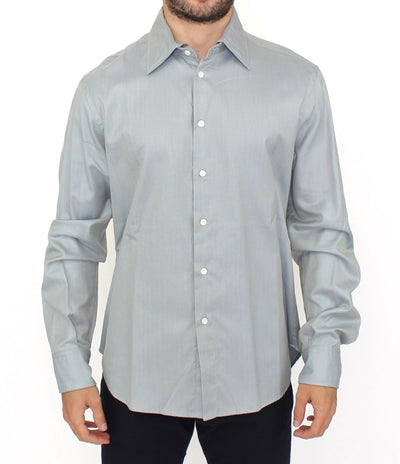 Ermanno Scervino Elegance Unleashed Gray Casual Button-Front Shirt - Masuh best bargains 