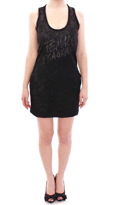Ermanno Scervino Black Nylon Lace Detail Mini Dress - Masuh best bargains 