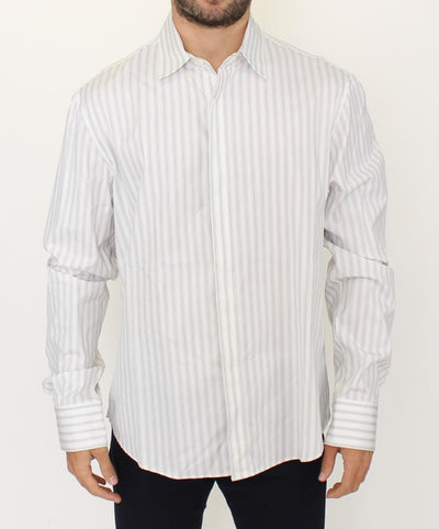 Ermanno Scervino Elegant Striped Cotton Casual Shirt - Masuh best bargains 