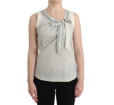Ermanno Scervino Chic Striped Cotton-Silk Bow Top - Masuh best bargains 