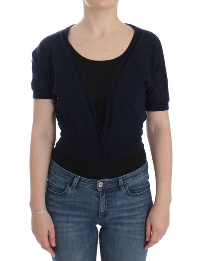 Ermanno Scervino Elegant Cropped Blue Alpaca Blend Sweater - Masuh best bargains 