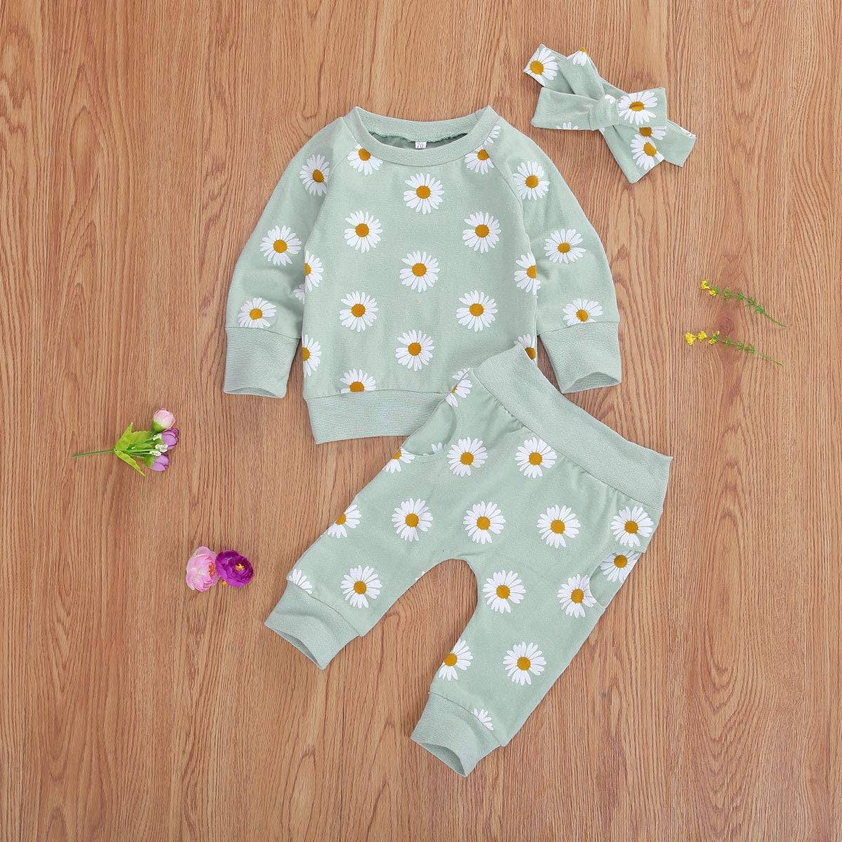 Newborn Infant Baby Girl Clothes Set Sweatshirts Tops Pants Toddler Girl Outfits Gifts 3 6 9 12 18 24 Months