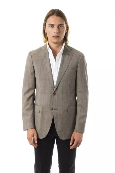 Uominitaliani Gray Wool Men's Blazer - Masuh best bargains 