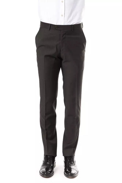 Uominitaliani Gray Wool Men's Suit Pant - Masuh best bargains 