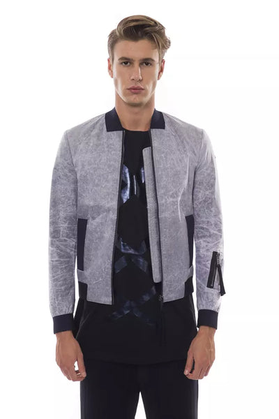 Nicolo Tonetto Gray Polyester Men's Bomber Jacket - Masuh best bargains 