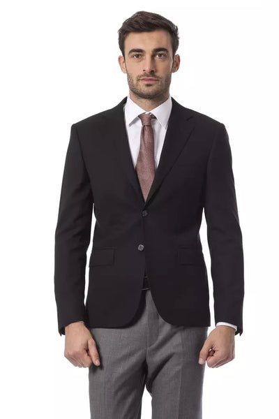 Billionaire Italian Couture Black Wool Men's Blazer - Masuh best bargains 
