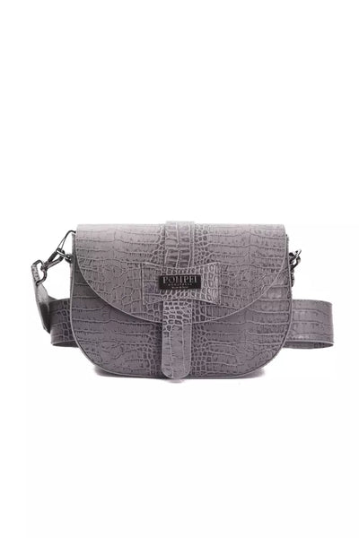 Pompei Donatella Gray Leather Women Crossbody Bag - Masuh best bargains 