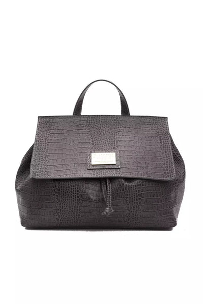 Pompei Donatella Gray Leather Women Handbag - Masuh best bargains 