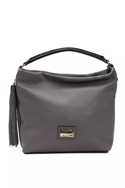 Pompei Donatella Gray Leather Women Shoulder Bag - Masuh best bargains 