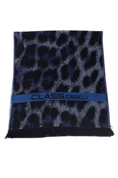 Cavalli Class Blue Wool Men Scarf - Masuh best bargains 