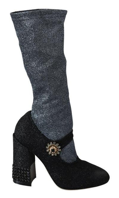 Dolce & Gabbana Glamorous Crystal-Embellished Booties - Masuh best bargains 