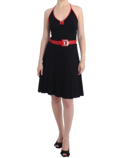 Roccobarocco Elegant Black Palladio Knee-Length Dress - Masuh best bargains 