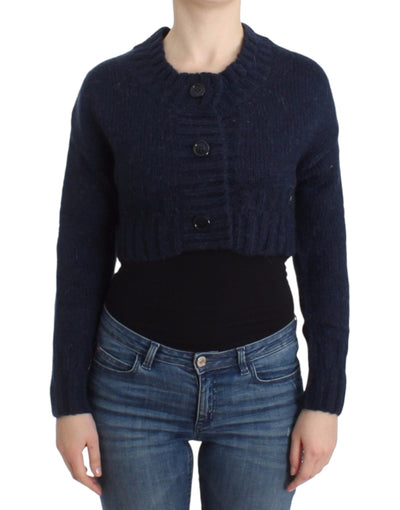 John Galliano Chic Cropped Blue Cardigan - Masuh best bargains 