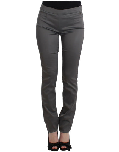 John Galliano Chic Gray Slim-Fit Designer Pants - Masuh best bargains 
