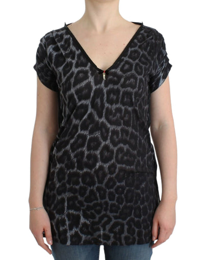 Cavalli Sultry Leopard V-Neck Modal Top - Masuh best bargains 