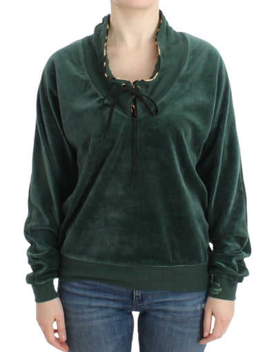 Cavalli Elegant Green Mock Sweater with Rhinestone Detail - Masuh best bargains 