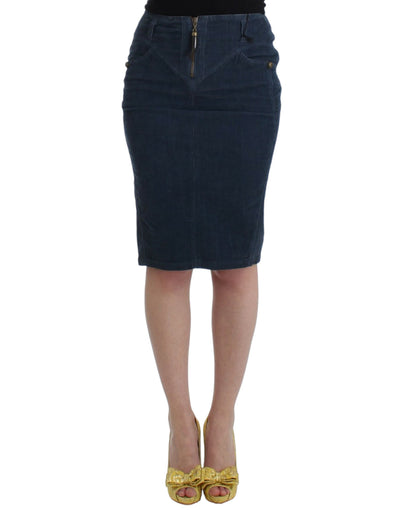 Cavalli Elegant Blue Pencil Skirt - Masuh best bargains 