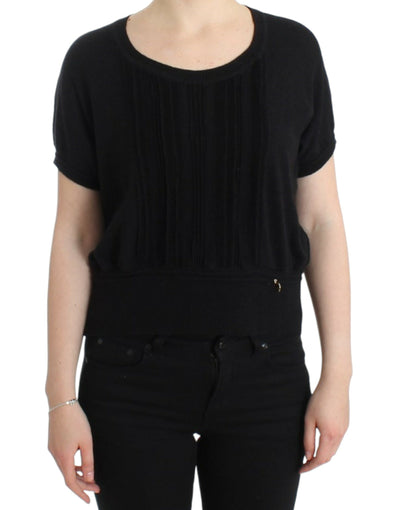 Cavalli Elegant Short Sleeved Black Jumper - Masuh best bargains 