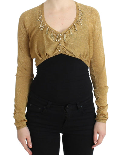 Cavalli Embellished Gold Shimmer Shrug - Masuh best bargains 