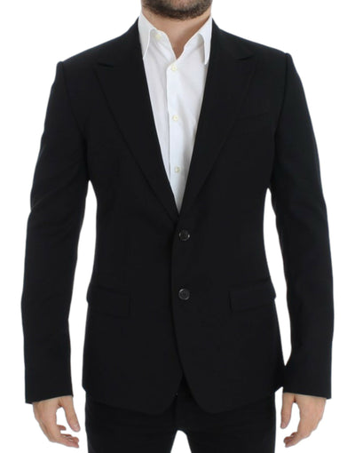 Dolce & Gabbana Elegant Slim Fit Black Wool Blazer - Masuh best bargains 