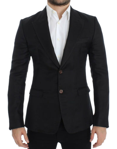 Dolce & Gabbana Elegant Black Silk Blend Two-Button Blazer - Masuh best bargains 