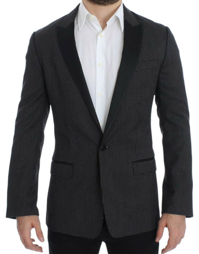 Dolce & Gabbana Elegant Black Polka Dotted Slim Fit Blazer - Masuh best bargains 