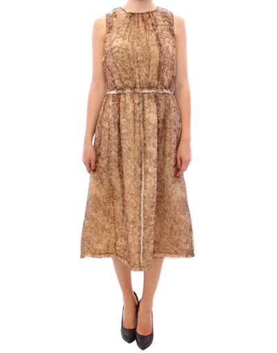 Dolce & Gabbana Elegant Silk Sleeveless Knee-Length Dress - Masuh best bargains 