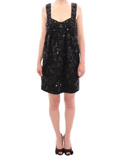 Dolce & Gabbana Elegant Sequined Floral Mini Shift Dress - Masuh best bargains 