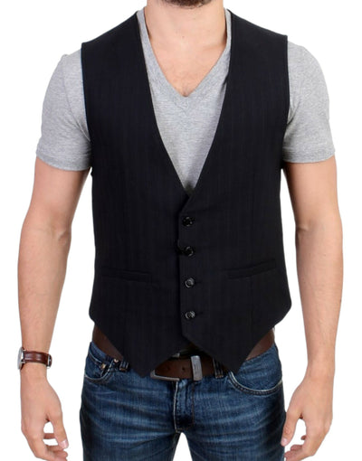 Costume National Elegant Striped Casual Vest - Cotton Blend - Masuh best bargains 