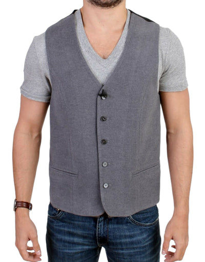 Costume National Chic Gray Casual Vest - Masuh best bargains 