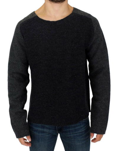 Costume National Chic Gray Wool Crewneck Sweater - Masuh best bargains 