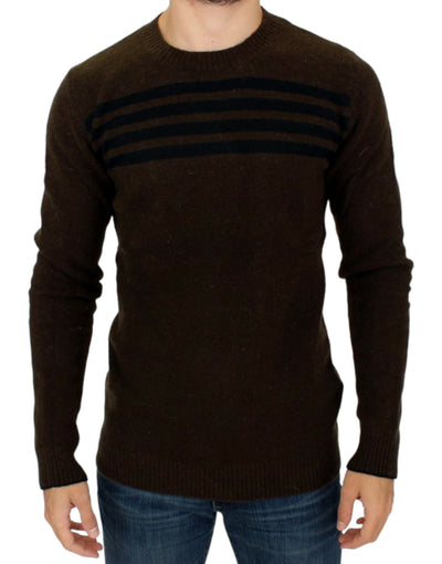 Costume National Elegant Crewneck Striped Sweater Pullover - Masuh best bargains 