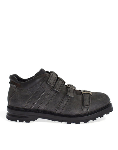Dolce & Gabbana Elegant Gray Leather Ankle Boots - Masuh best bargains 