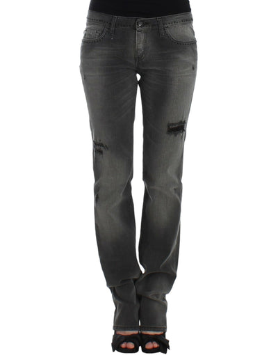 Costume National Chic Gray Straight Leg Denim Delight - Masuh best bargains 