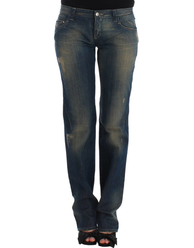 Costume National Chic Straight Leg Blue Denim Jeans - Masuh best bargains 