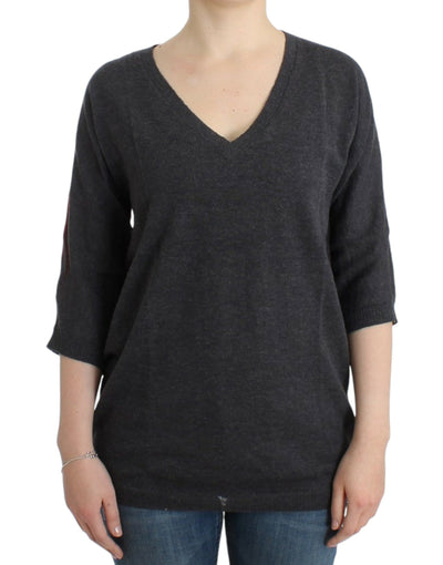 Costume National Chic V-Neck Alpaca Blend Short Sleeve Sweater - Masuh best bargains 