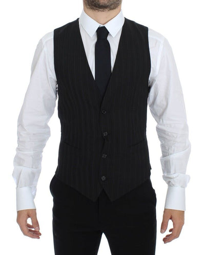 Dolce & Gabbana Elegant Striped Wool Dress Vest - Masuh best bargains 