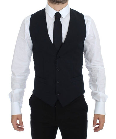 Dolce & Gabbana Elegant Blue Wool Dress Vest - Masuh best bargains 