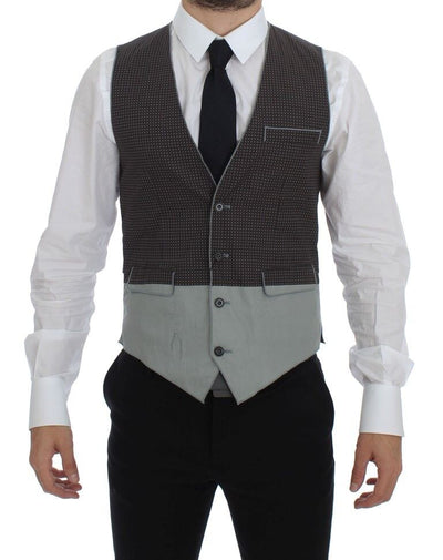 Dolce & Gabbana Elegant Gray Cotton Dress Vest - Masuh best bargains 