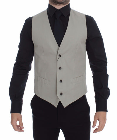 Dolce & Gabbana Chic Beige Single Breasted Dress Vest - Masuh best bargains 