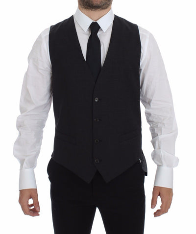 Dolce & Gabbana Sleek Gray Wool Dress Vest - Masuh best bargains 