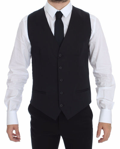 Dolce & Gabbana Elegant Blue Cotton Stretch Dress Vest - Masuh best bargains 