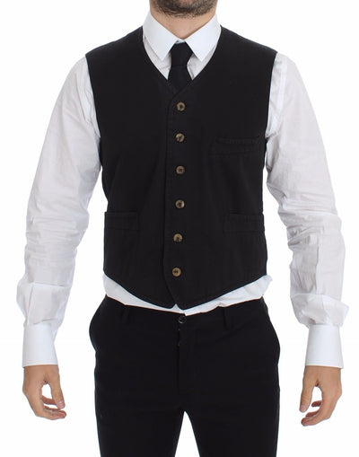 Dolce & Gabbana Elegant Black Dress Vest - Masuh best bargains 