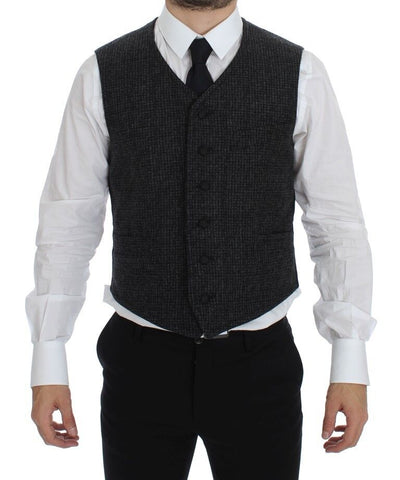 Dolce & Gabbana Elegant Gray Wool Blend Dress Vest - Masuh best bargains 