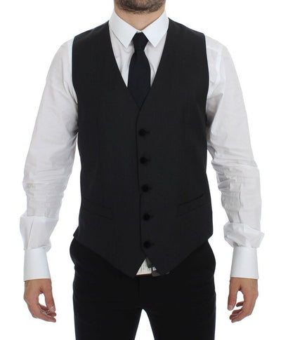 Dolce & Gabbana Elegant Gray Wool Dress Vest - Masuh best bargains 