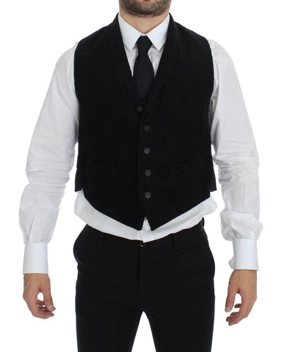 Dolce & Gabbana Elegant Black Manchester Dress Vest - Masuh best bargains 