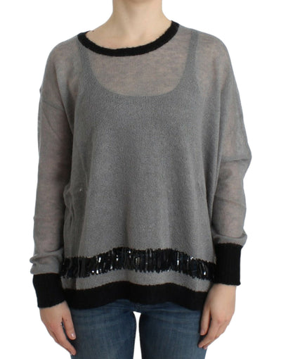 Costume National Chic Asymmetric Embellished Knit Sweater - Masuh best bargains 
