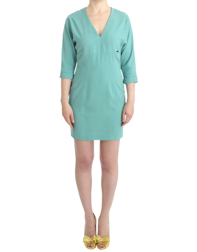 Costume National Elegant Green V-Neck Midi Dress - Masuh best bargains 