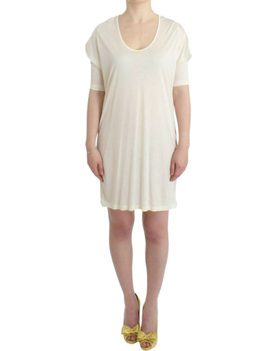 Costume National Chic White Modal Above-Knee Dress - Masuh best bargains 